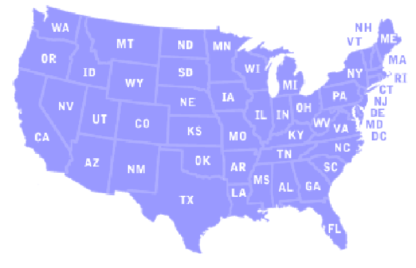 Click on your state to find your units listing.
