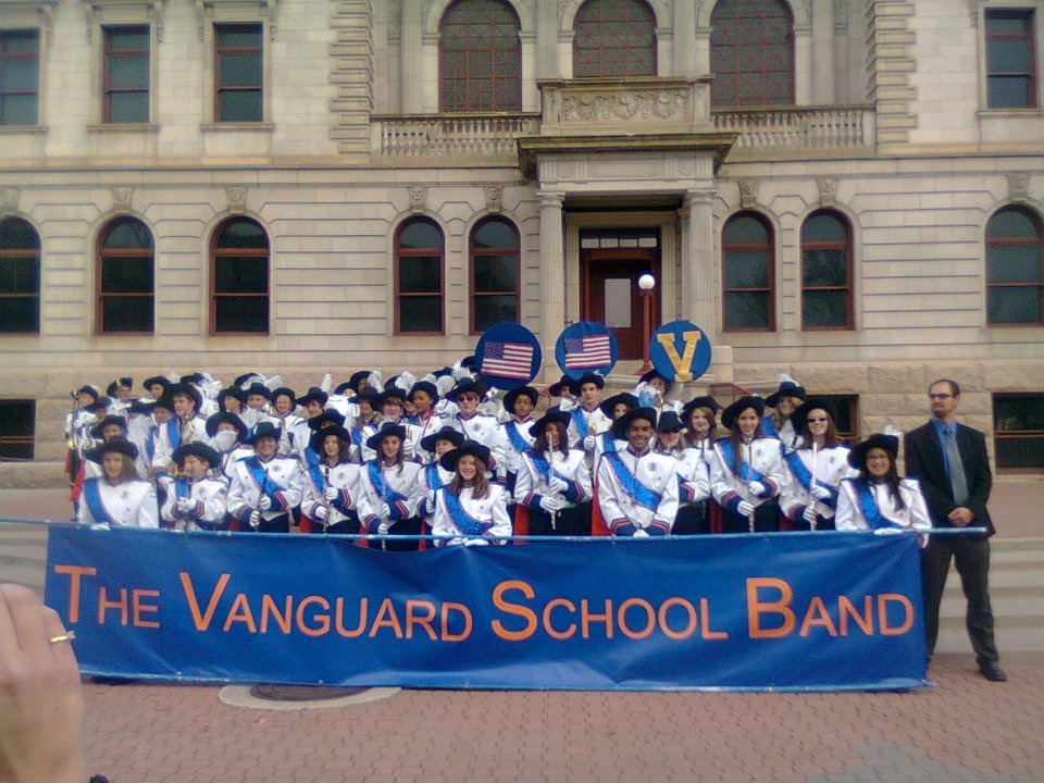 vanguard band with their "new" marchinglinks.com-provided marching band uniforms
