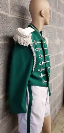 Green and White Marching Band Uniforms for rent