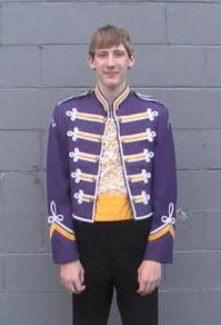 Marchinglinks Purple & Gold Marching Band Uniform for Rent