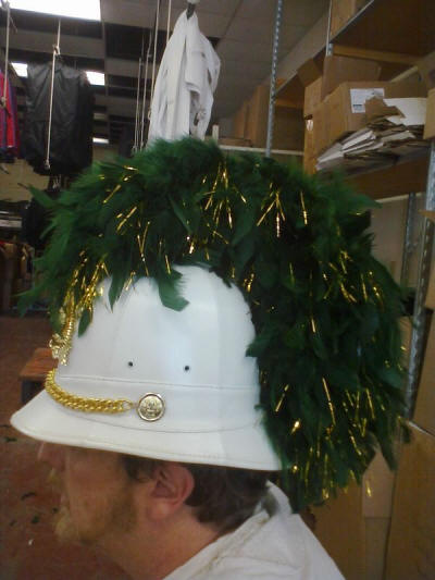 Marchinglinks White Helmet With Gold Hardware marchinglinks-white-helmet-with-gold-hardware