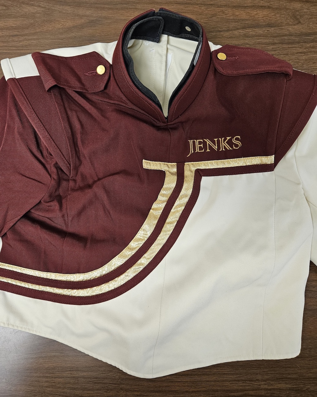 Set of 300 Cream & Maroon Fruhauf Marching Band Uniforms