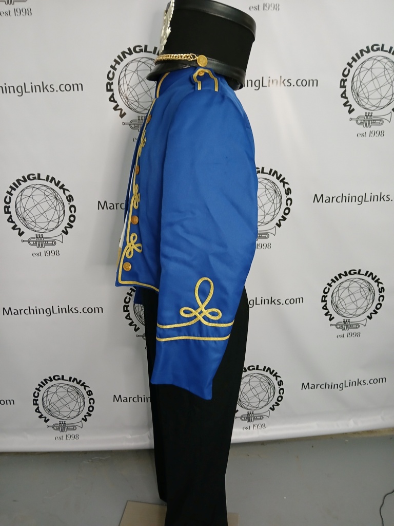 Set 48+/- Royal Blue and Black Marching Band Uniforms with Gold Trim - Rental Only