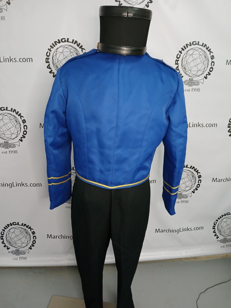 Set 48+/- Royal Blue and Black Marching Band Uniforms with Gold Trim - Rental Only