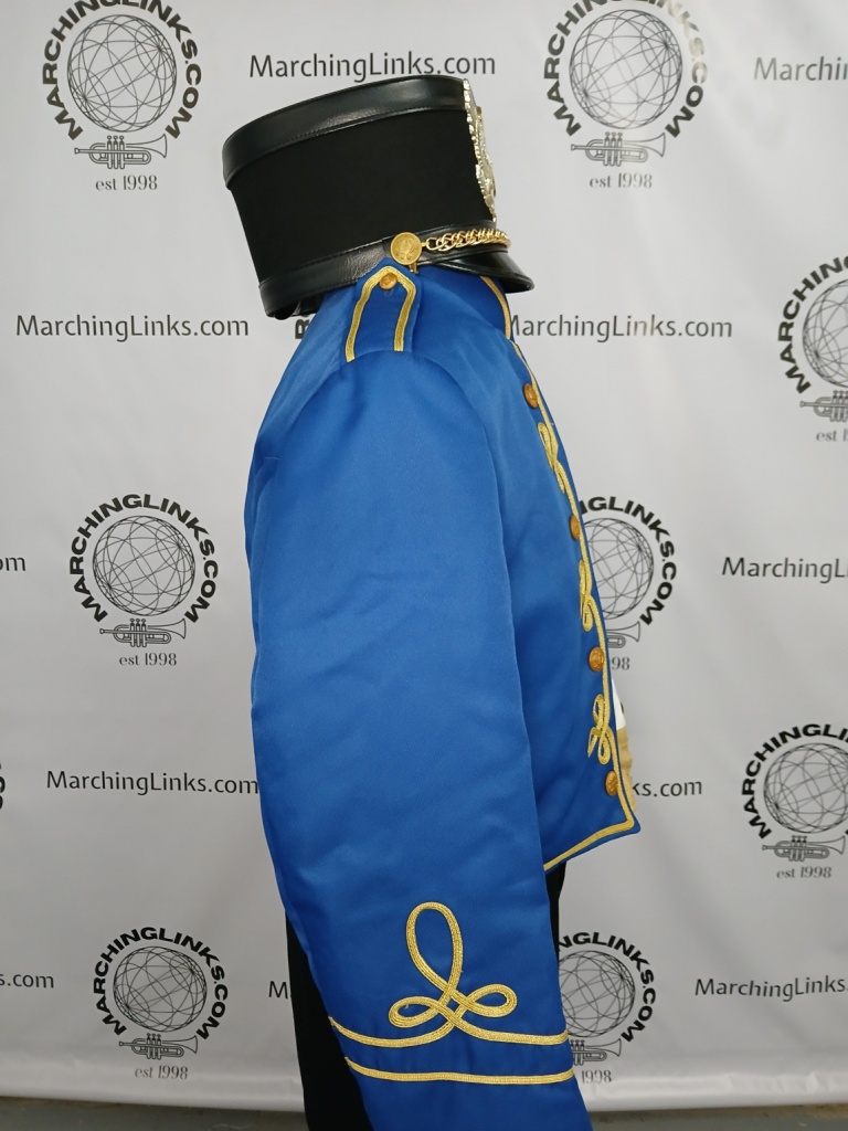 Set 48+/- Royal Blue and Black Marching Band Uniforms with Gold Trim - Rental Only