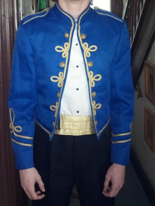 Set 48+/- Royal Blue and Black Marching Band Uniforms with Gold Trim - Rental Only
