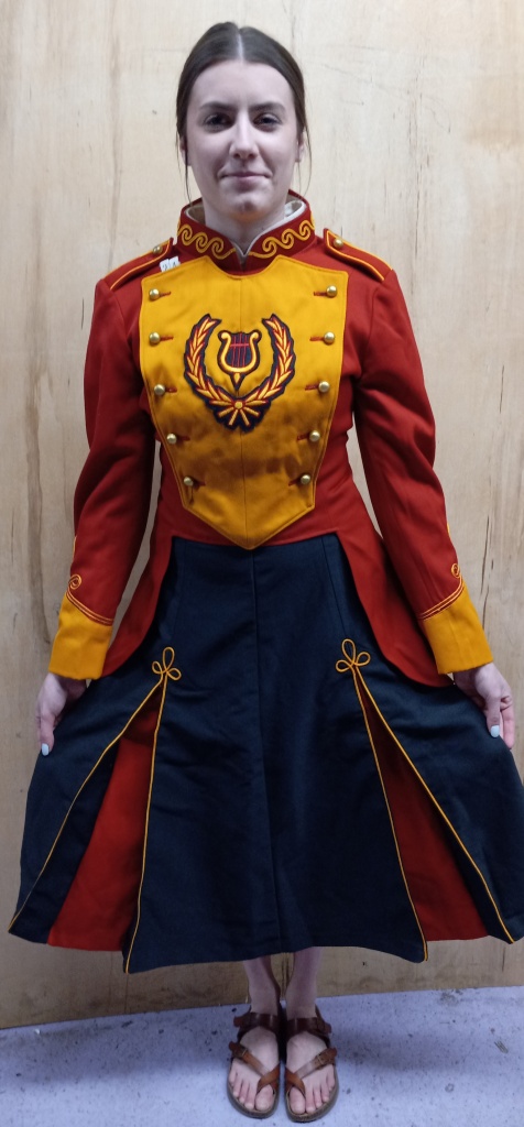 Set of 47 Red and Gold Traditional Band Front Uniforms with lots of options