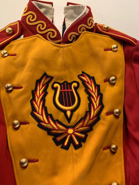 Set of 47 Red and Gold Traditional Band Front Uniforms with lots of options