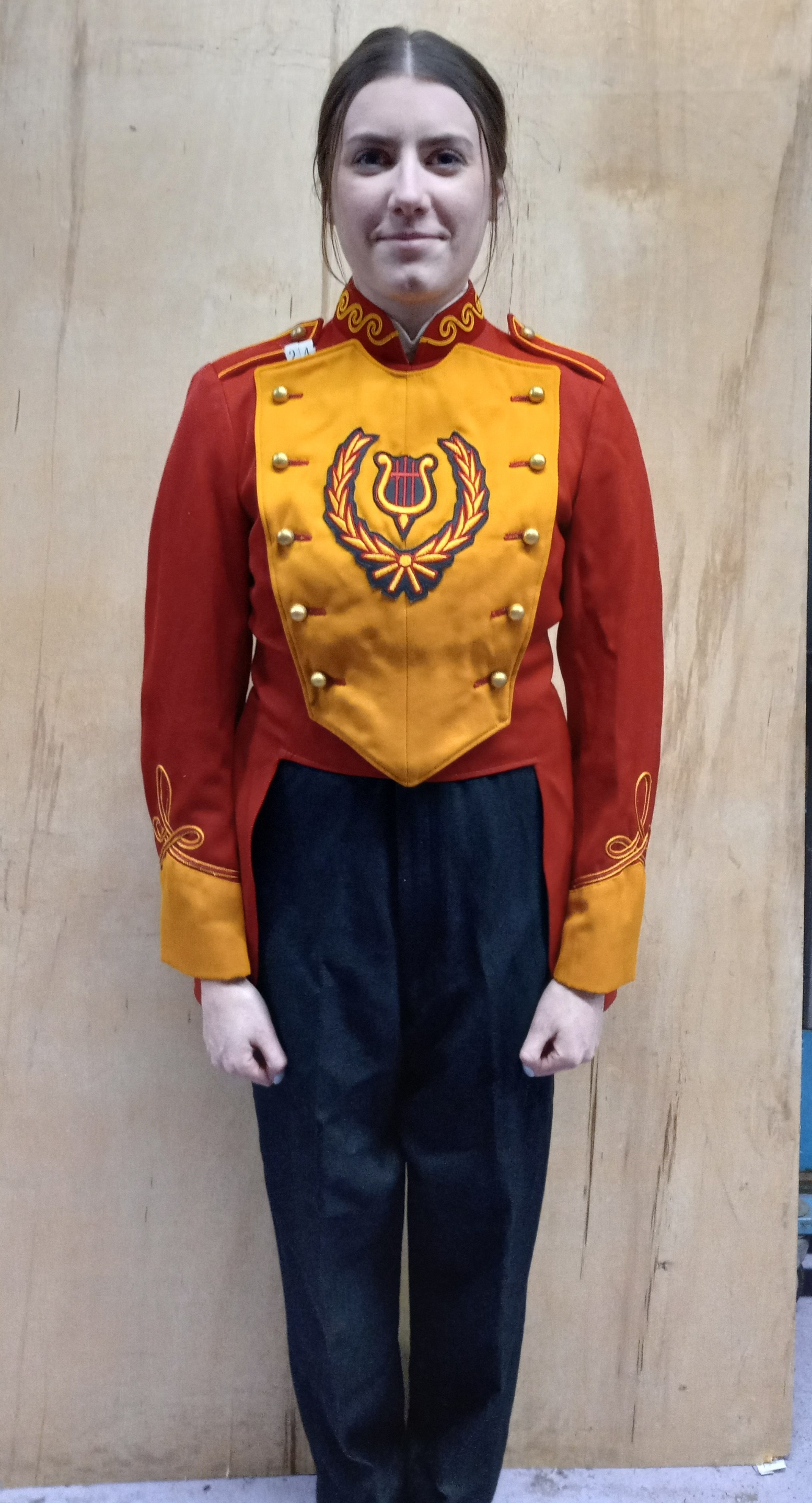 Set of 47 Red and Gold Traditional Band Front Uniforms with lots of options