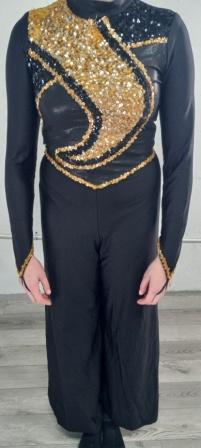 Set of 61 Black and Gold Band Front Uniforms in 3 Styles
