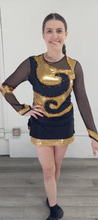 Set of 61 Black and Gold Band Front Uniforms in 3 Styles