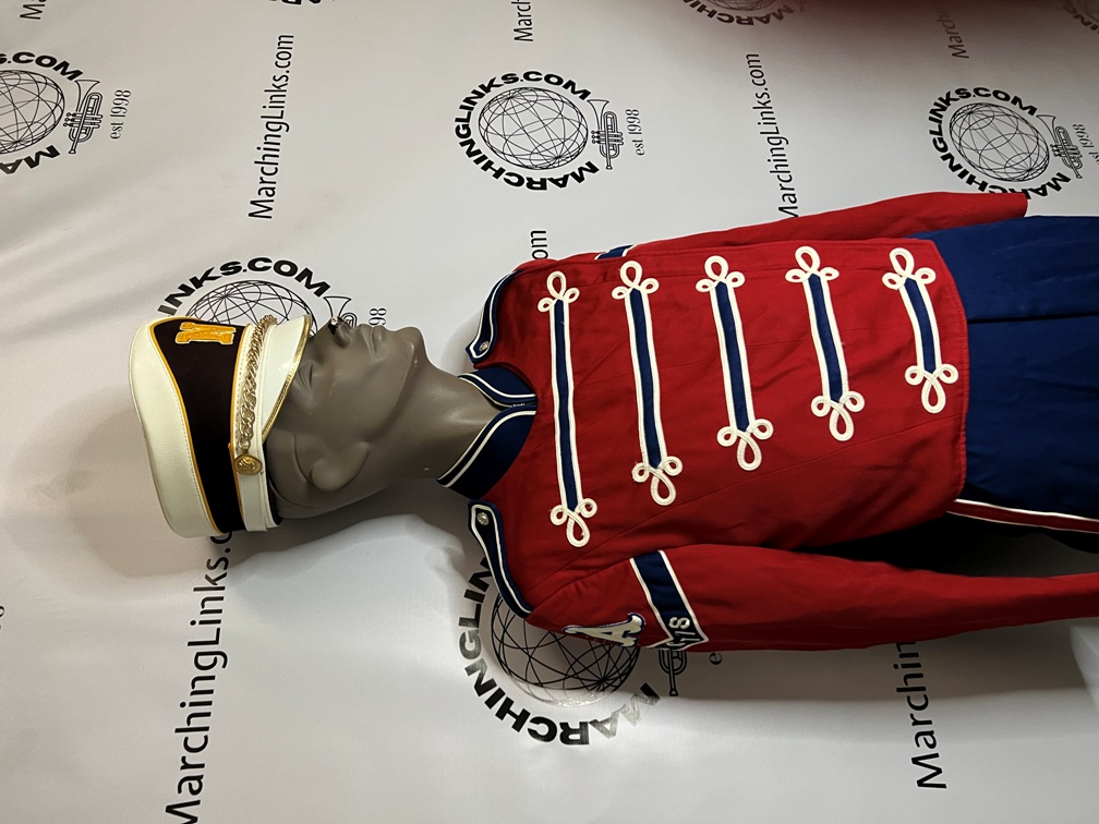 Set100+/- Red, White and Blue Marching Band Uniforms for Rent - perfect