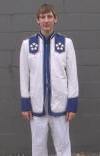 Traditional Royal Blue and White Marching Band Uniforms