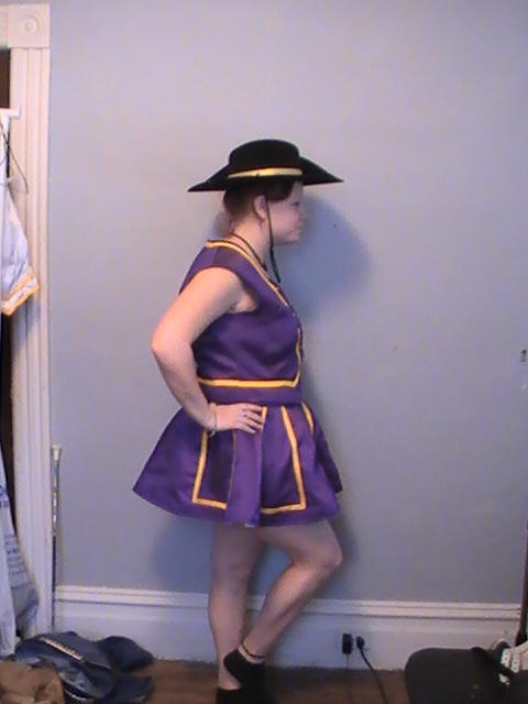 Set of Purple and White Satin Band Front Uniforms