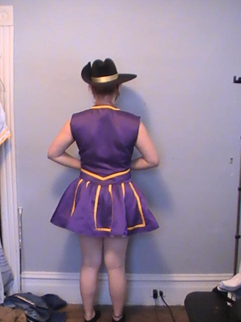Set of Purple and White Satin Band Front Uniforms