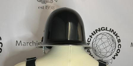 17 Black Marching Band Helmets with Silver Hardware and Gold/Brass Buttons