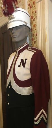 Set of 97+/- Burgundy, White and Black Fruhuaf Marching Band Uniforms