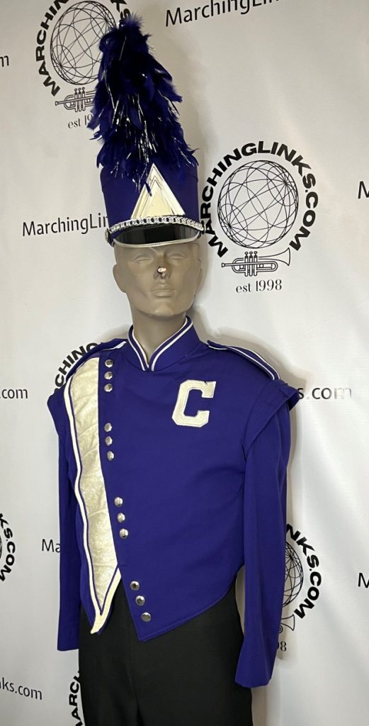 43 Purple, White and Silver Marching Band Uniforms including Capes