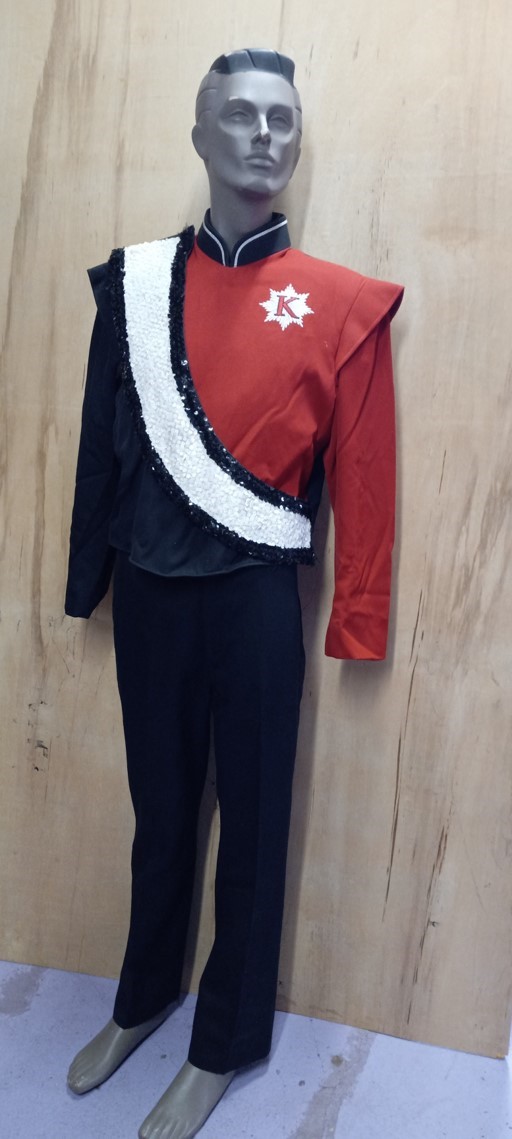 40 Red, White and Black Marching Band Uniforms Item Description: 40 red, white and black used marchi
