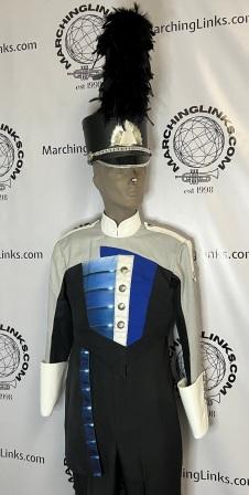 Lot of 185 Blue, Black and Gray Marching Band Uniforms (may be sold in 1/2 lot)