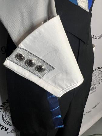 Lot of 185 Blue, Black and Gray Marching Band Uniforms (may be sold in 1/2 lot)