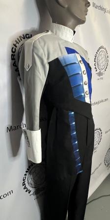 Lot of 185 Blue, Black and Gray Marching Band Uniforms (may be sold in 1/2 lot)