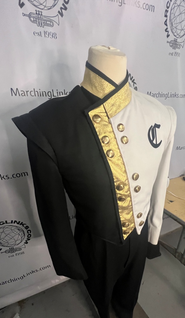Black, White and Gold Marching Band Jackets Item Description: This is a lot of 134+/- black, white a
