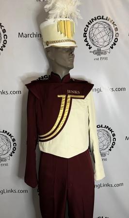 Burgundy, Cream and Gold Marching Band Uniforms