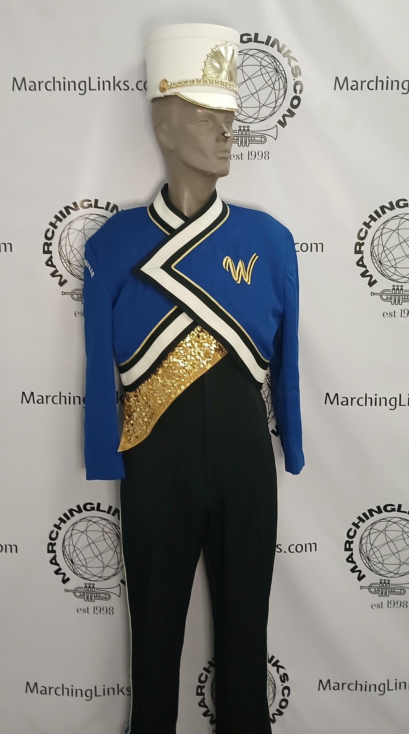 Set of 11 Royal Blue, White and Gold Marching Band Jackets This is a set of royal blue use