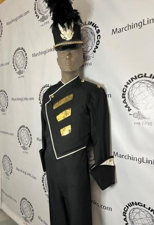 80 Black, White and Gold Marching Band Uniforms