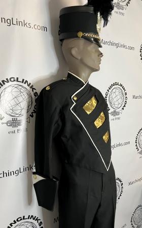 80 Black, White and Gold Marching Band Uniforms