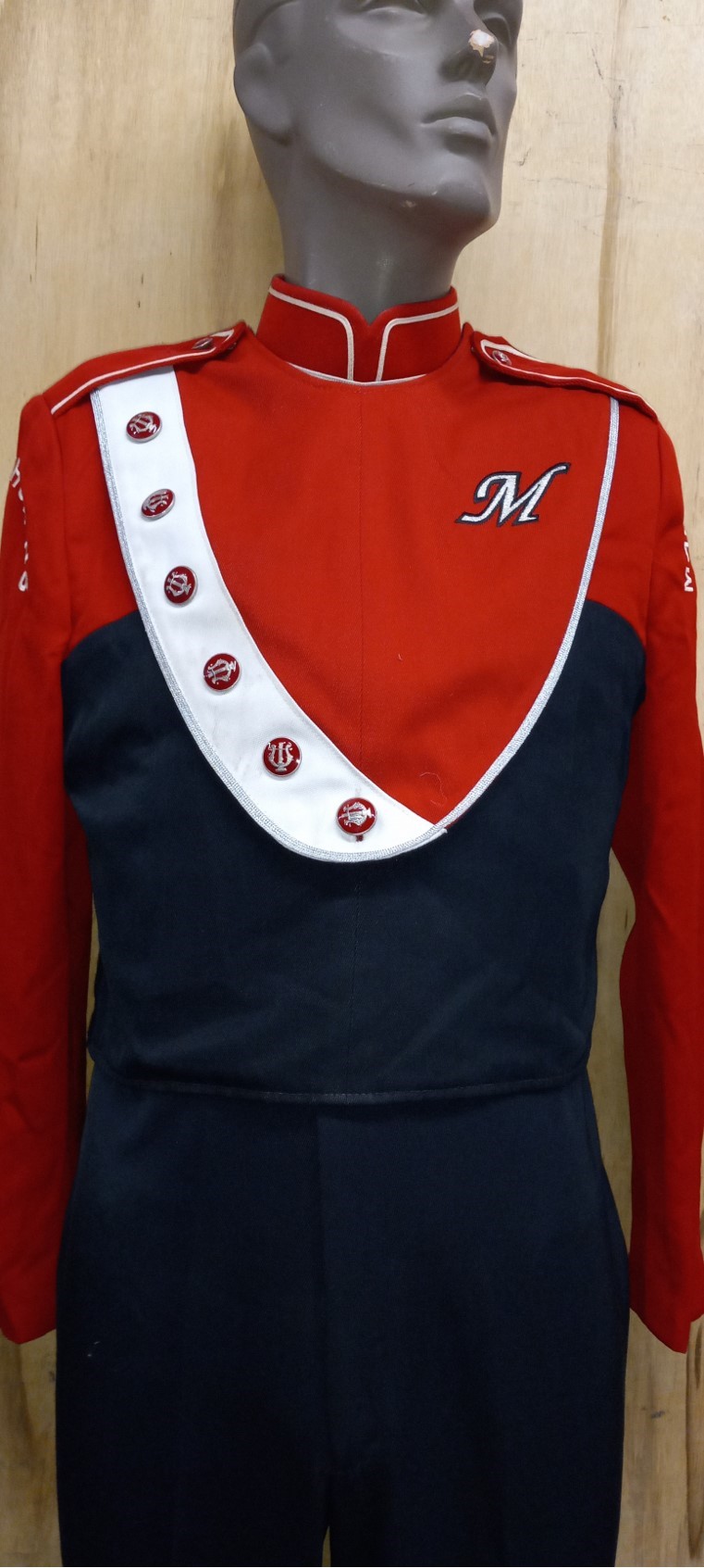 Set of 34 Red, Black and White Marching Band Uniforms