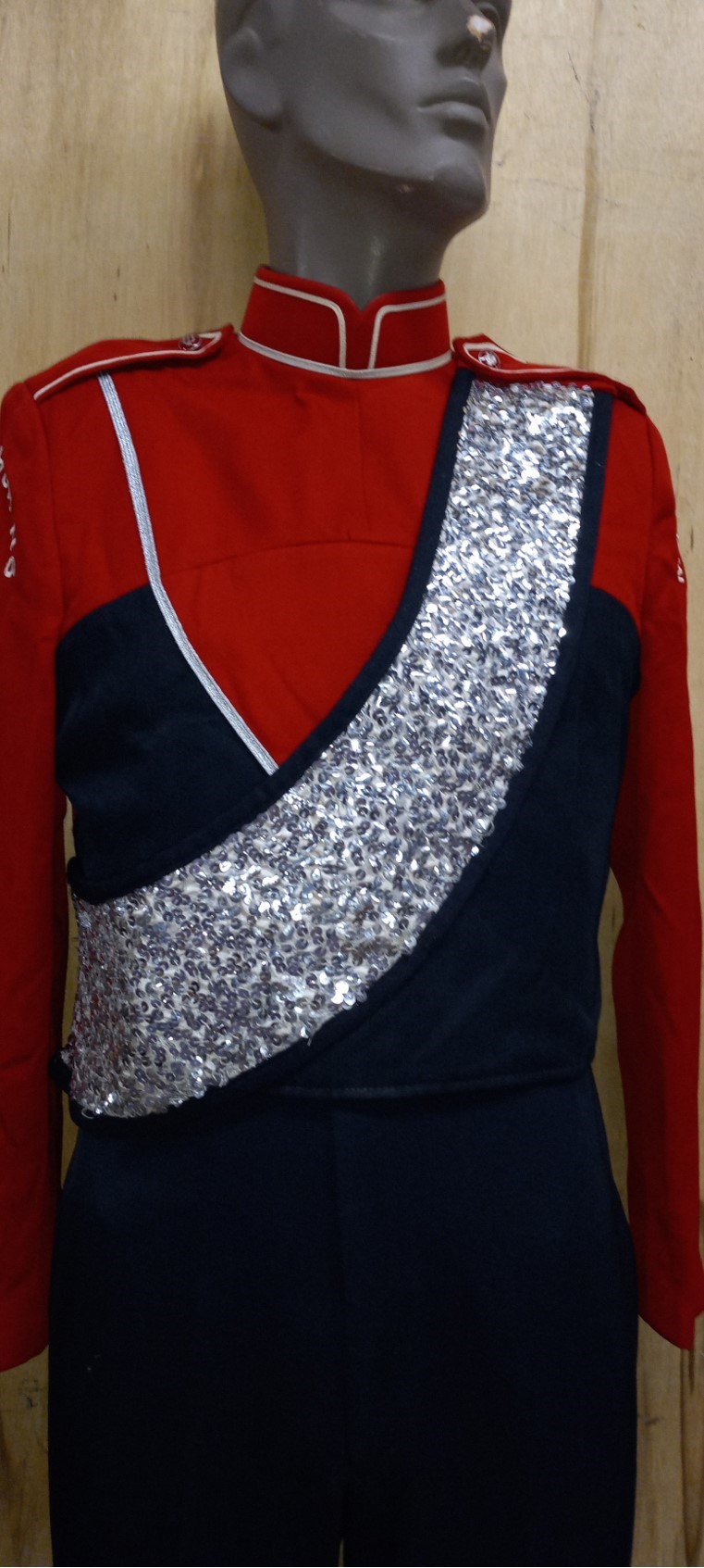 Set of 34 Red, Black and White Marching Band Uniforms