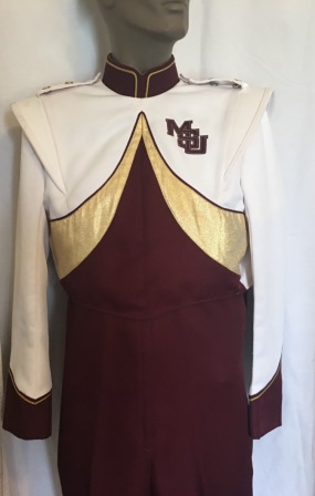 Item Description: This is a set of approximately 160 gently used burgundy and white marching band un