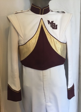 Item Description: This is a set of approximately 160 gently used burgundy and white marching band un