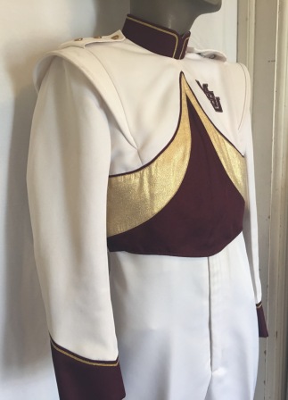 Item Description: This is a set of approximately 160 gently used burgundy and white marching band un