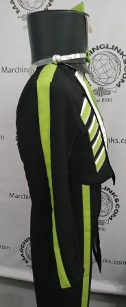 148 Green, Black and White Marching Band Uniforms Including 8 Drum Major Versions