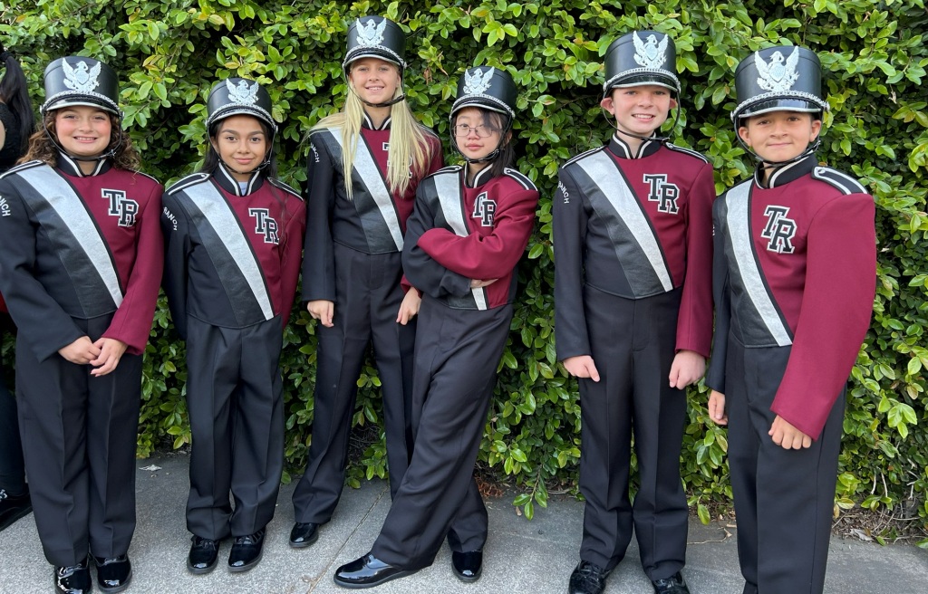 Set of 126 Burgundy, Silver and Black MIDDLE SCHOOL Marching Band Uniforms