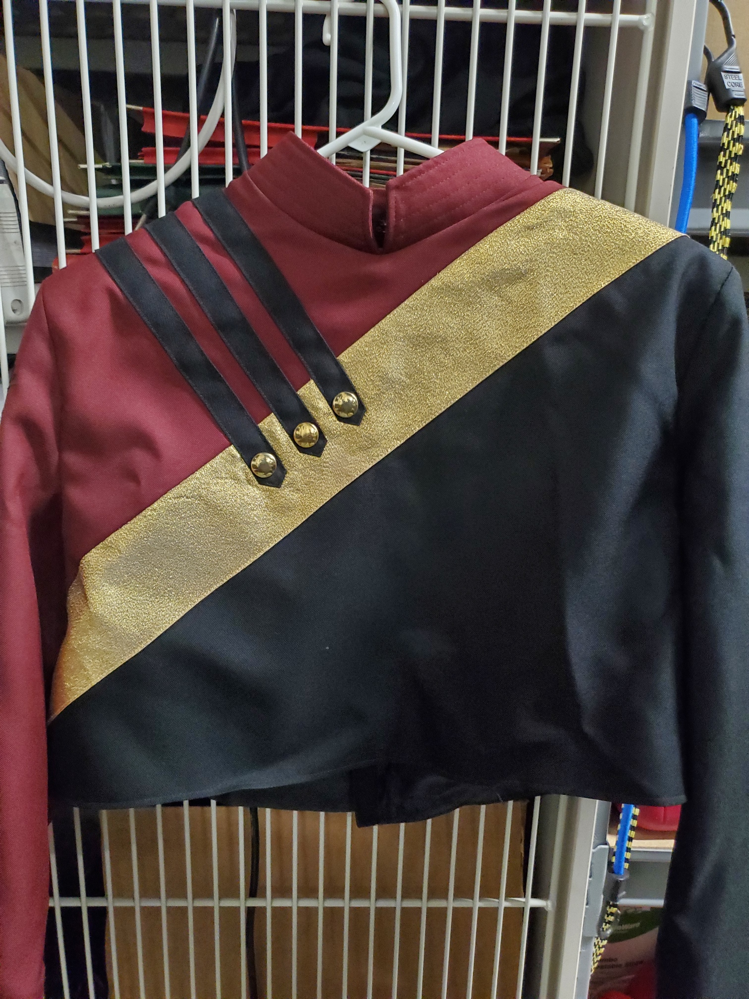 Set of 81 Burgundy, Black & Gold Marching Band Uniforms