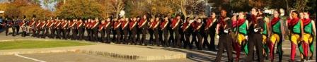 Set of 81 Burgundy, Black & Gold Marching Band Uniforms