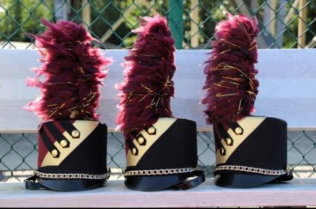 Set of 81 Burgundy, Black & Gold Marching Band Uniforms