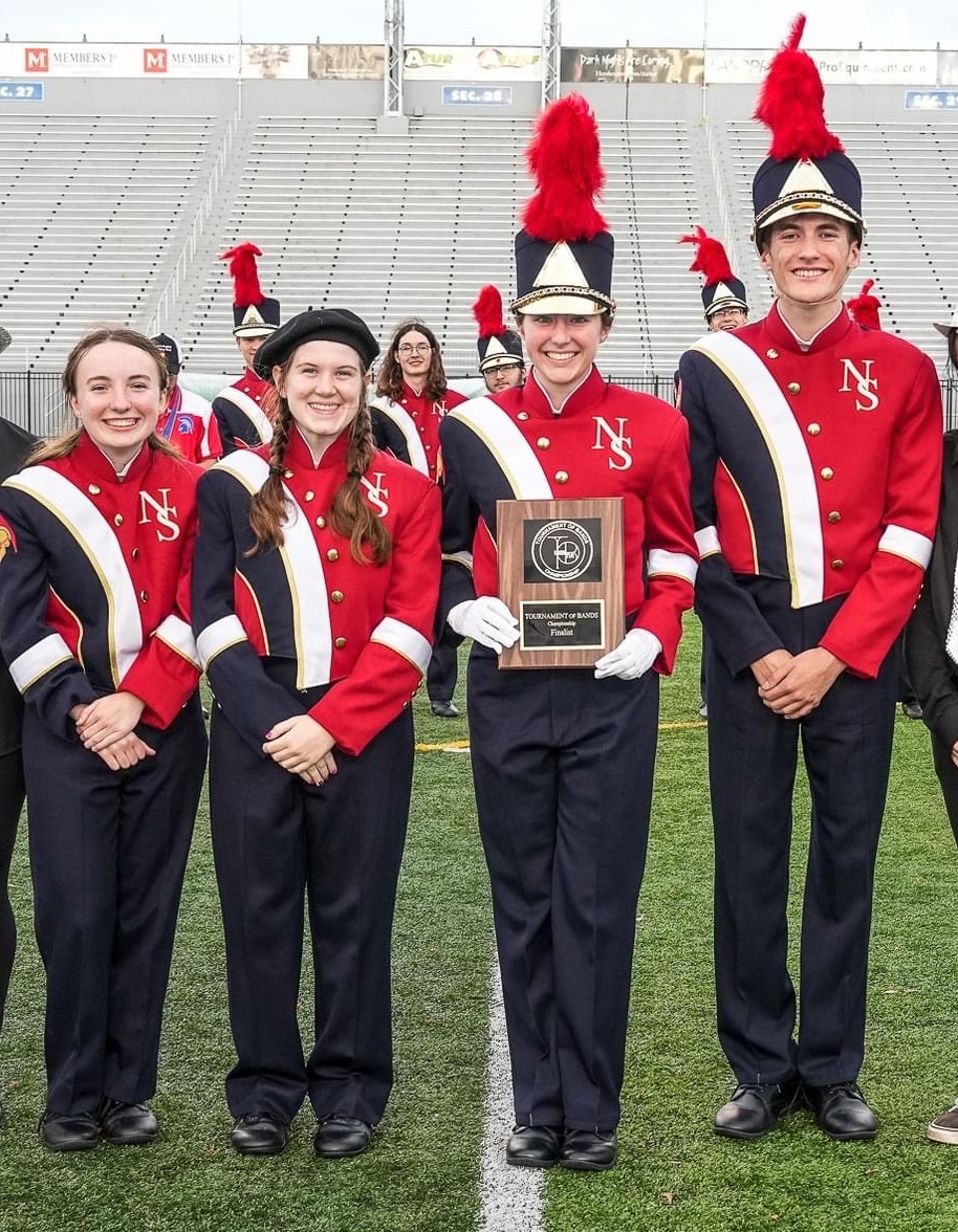 Red and Navy Blue Used Marching Band Uniforms