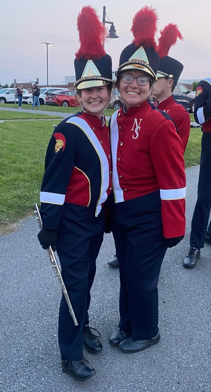 Red and Navy Blue Used Marching Band Uniforms