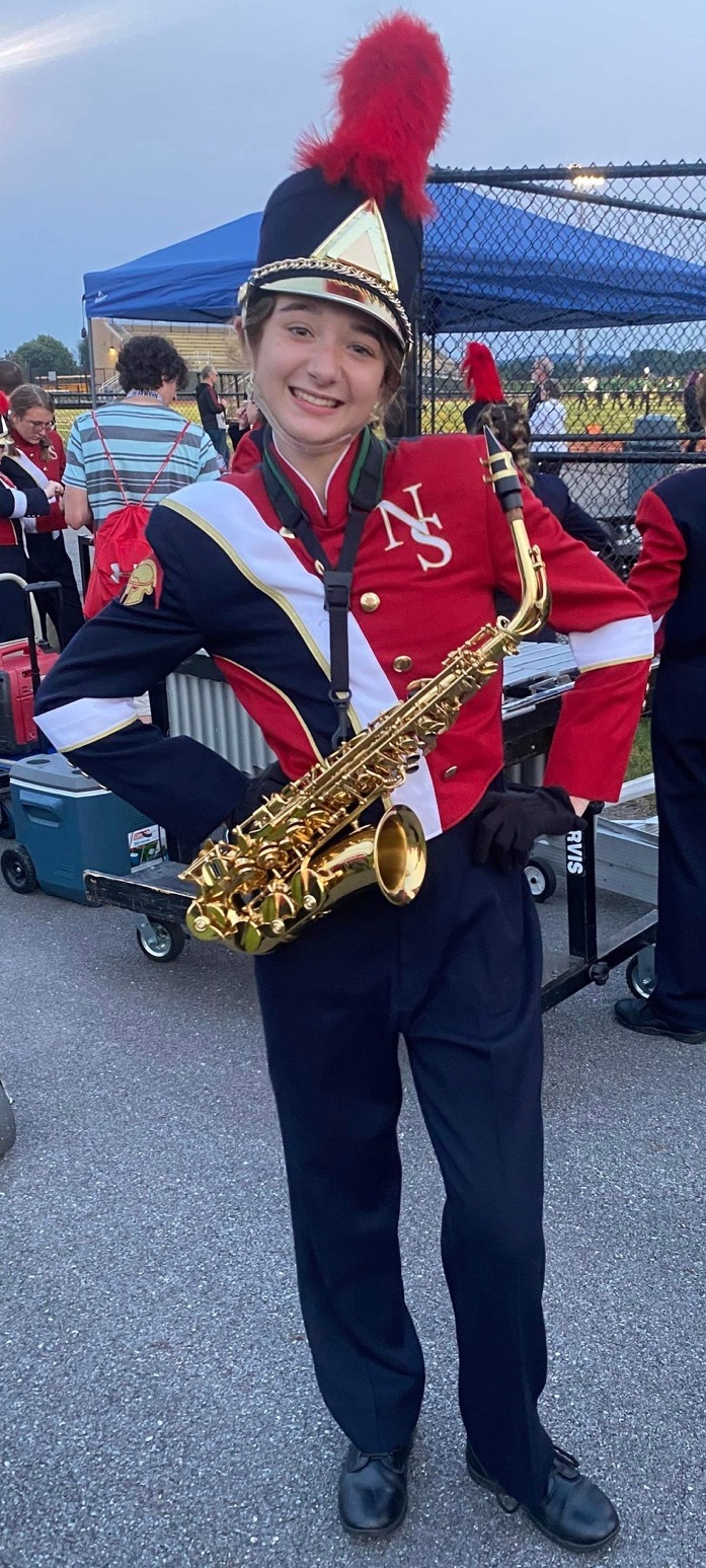 Red and Navy Blue Used Marching Band Uniforms