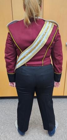 Set of 50 Maroon(with white, black, and gold) Used Marching Band Uniforms