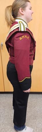 Set of 50 Maroon(with white, black, and gold) Used Marching Band Uniforms