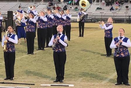 Set of 65 Poly/Spandex Blue and Gold Marching Band Show Shirts