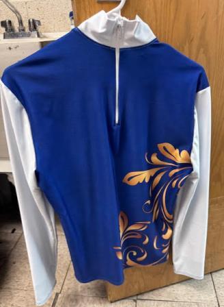 Set of 65 Poly/Spandex Blue and Gold Marching Band Show Shirts