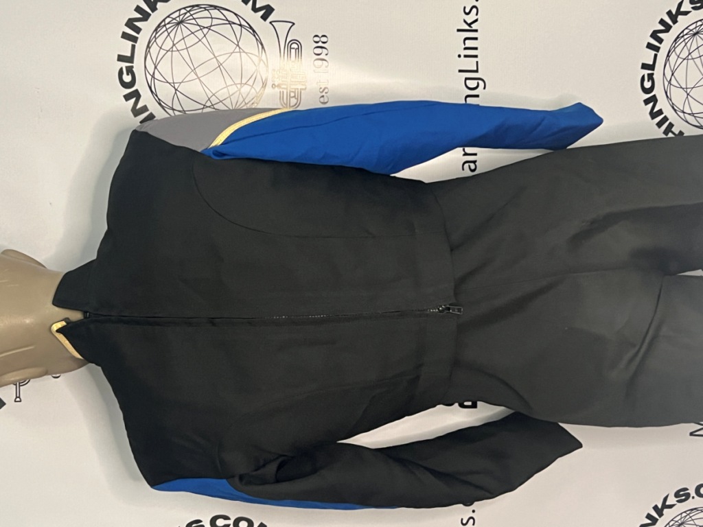 Set of 202 Blue, Black, Grey & Gold Marching Band Jackets (bibbers are also available separately)