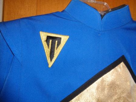 Set of 150+/- Used Blue, Gold and Black Fruhauf Brand Marching Band Uniforms with Bayly Shakos Item 